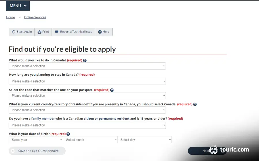 ثبت‌نام آنلاین ویزای کانادا 2024
